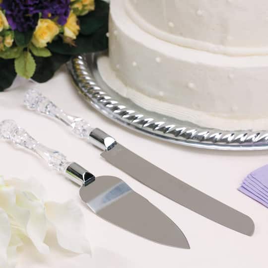 Victoria Lynn  Knife Cake  Server  Set  Faux Crystal Victoria Lynn  Knife Cake  Server  Set  Faux Crystal
